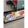 Image 2 : Framed Mirror Miller Beer Sign. Approx. 61" x 16" NO SHIPPING