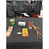 Image 1 : Misc Vintage Lot - Lighter Wicks, 7-Up Cups, Firestone Glass & More