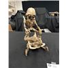 Image 2 : Miniature Metal Dragon On Wood Platform & 10"H Alien Statue