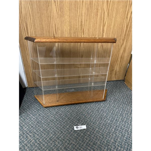 Acyrlic & Wood Display Case. Approx. 21" x 17" x 5 1/2"