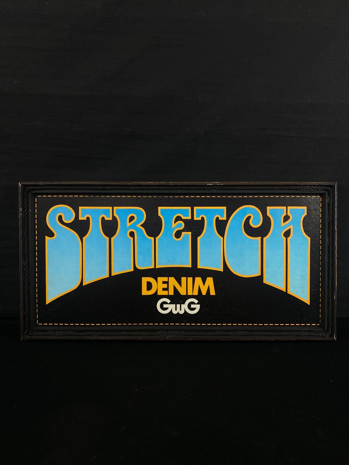 Denim Sign Vintage Frame Advertising GWG Stretch Denim Sign Approx. 9