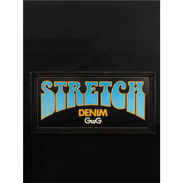 Vintage Frame Advertising GWG Stretch Denim Sign Approx. 9" x 18"