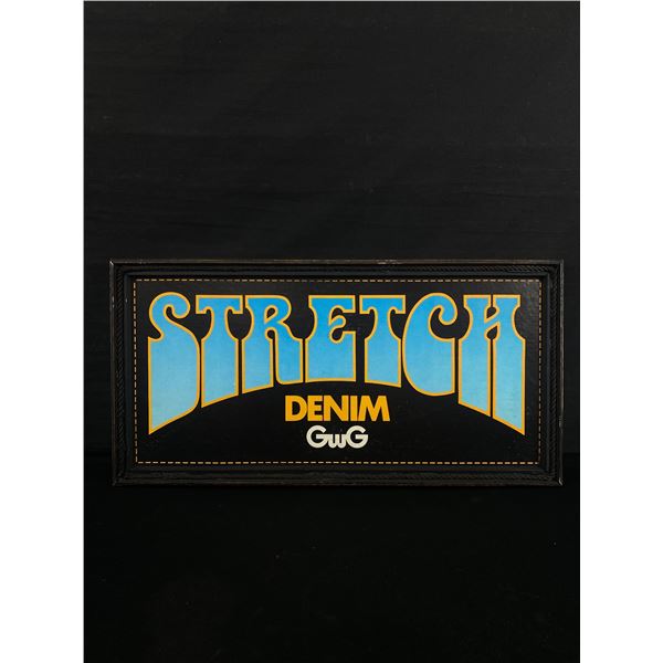 Vintage Frame Advertising GWG Stretch Denim Sign Approx. 9" x 18"