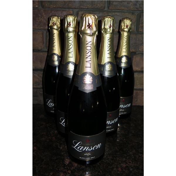 Qty 6 Bottles Lanson 2018 Black Label Brut Champagne