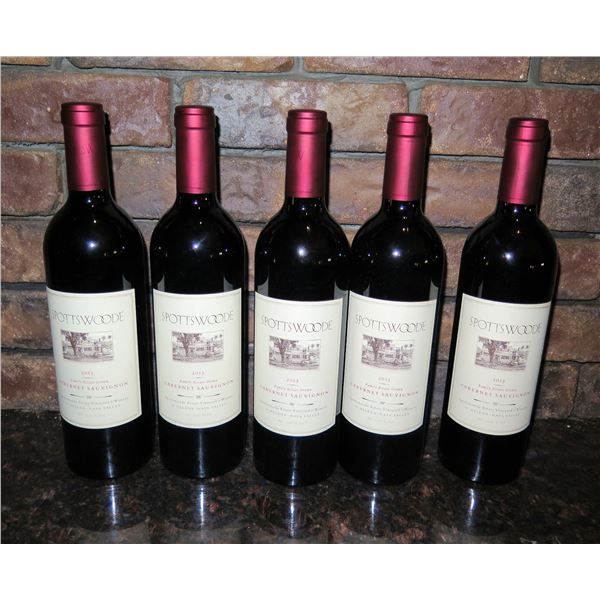 Qty 5 Bottles Spottswoode 2013 Cabernet Sauvignon Wine