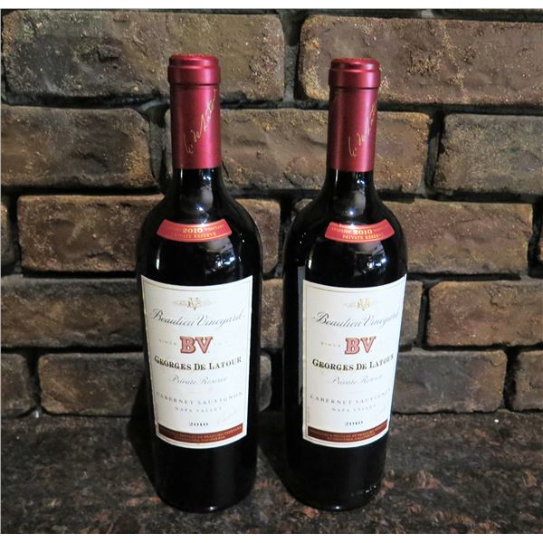 Qty 2 Bottles BV 2010 Georges de Latour Private Reserve Cabernet Sauvignon Wine