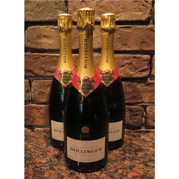 Qty 3 Bottles Bollinger Special Cuvee Champagne