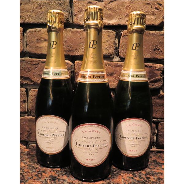 Qty 3 Bottles La Cuvee Laurent-Perrier Brut Champagne