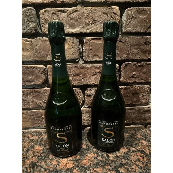 Qty 2 Bottles Salon Blanc de Blancs 2004 & 2007 Brut Champagne