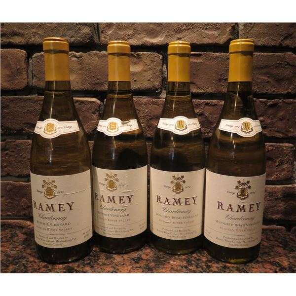 Qty 4 Bottles Ramey 2014/2015 Chardonnay Wine