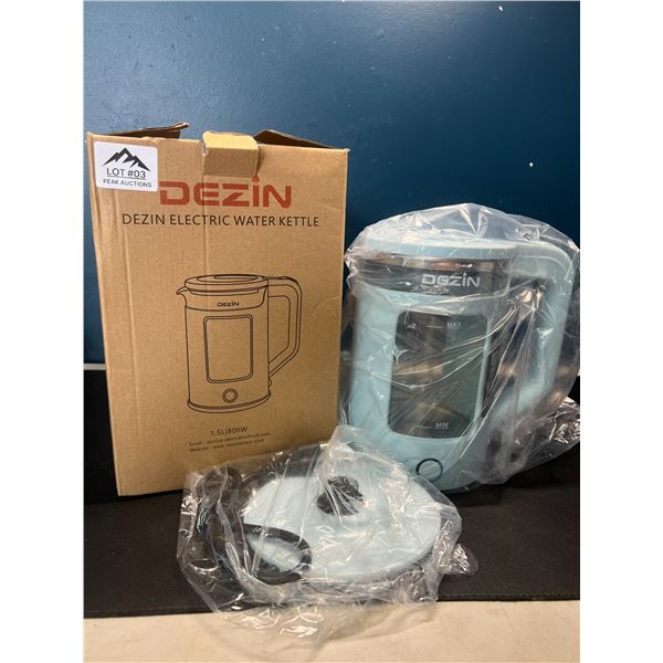 Lot of 1 Dezin Electric Water Kettle - 1.5L - Light Blue