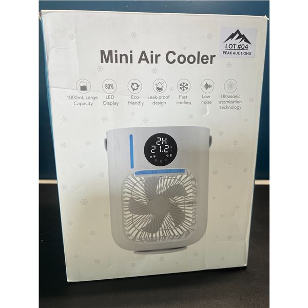 Lot of 1 Mini Air Cooler - Type-C - LED Display, 1000mL tank w/ Misting