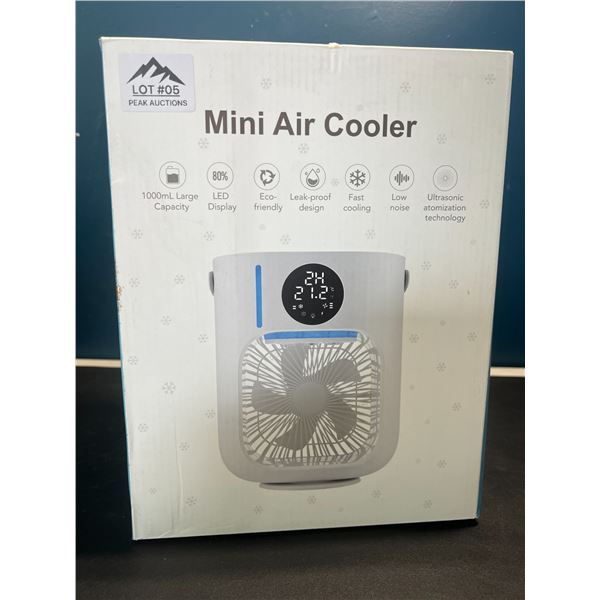 Lot of 1 Mini Air Cooler - Type-C - LED Display, 1000mL tank w/ Misting