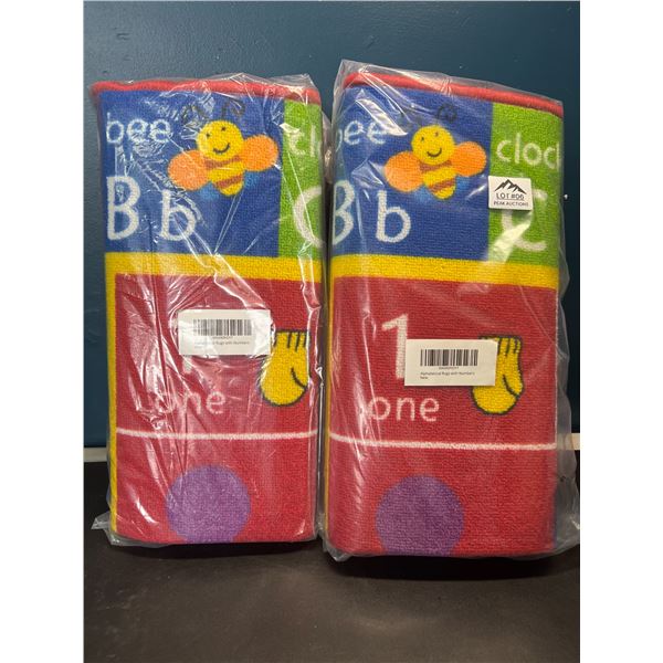 Lot of 2 Kids Alphabetical/Educational Play Rug Carpets - 60in x 31in Large Size
