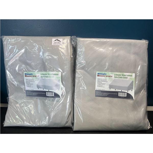 Lot of 2 Deep-Lounge Sofa Patio Chair Covers (79.5 x 38 x 29 in)