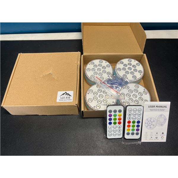 Lot of 2 Packs of Submersible LED Pool Lights w/ Remote Control (4PCS per box)