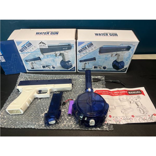 Lot of 2 Electric/Rechargeable Water Guns -  Automatic Water Guns - Blue
