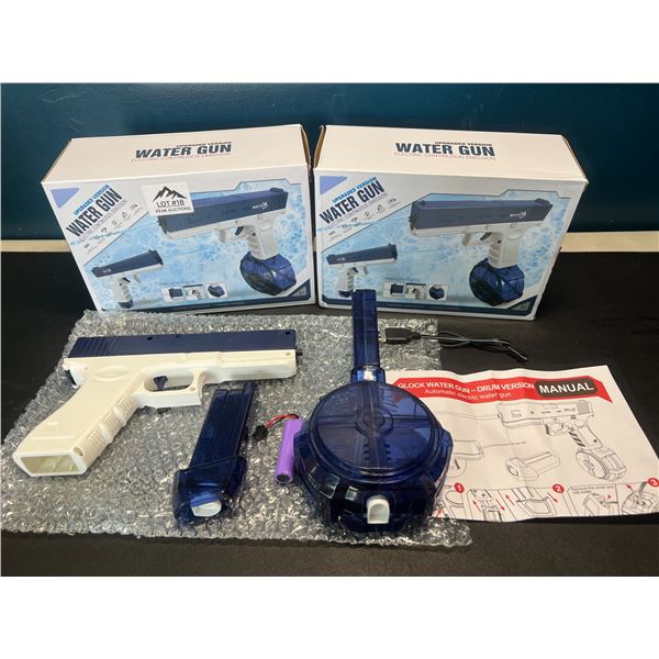 Lot of 2 Electric/Rechargeable Water Guns -  Automatic Water Guns - Blue