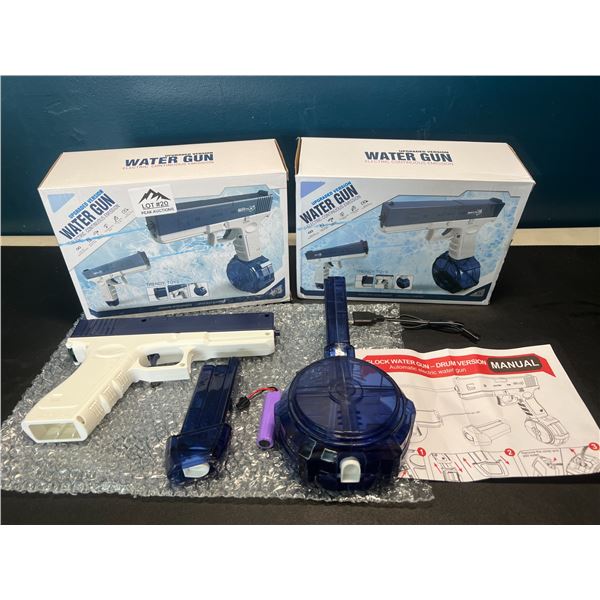 Lot of 2 Electric/Rechargeable Water Guns -  Automatic Water Guns - Blue