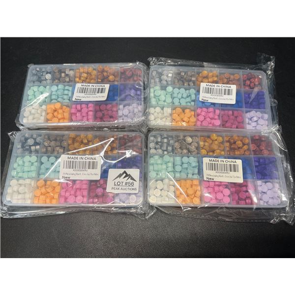 Lot of 4 Sealing Wax Bead Kits - 378 pcs per kit/15 colours per kit