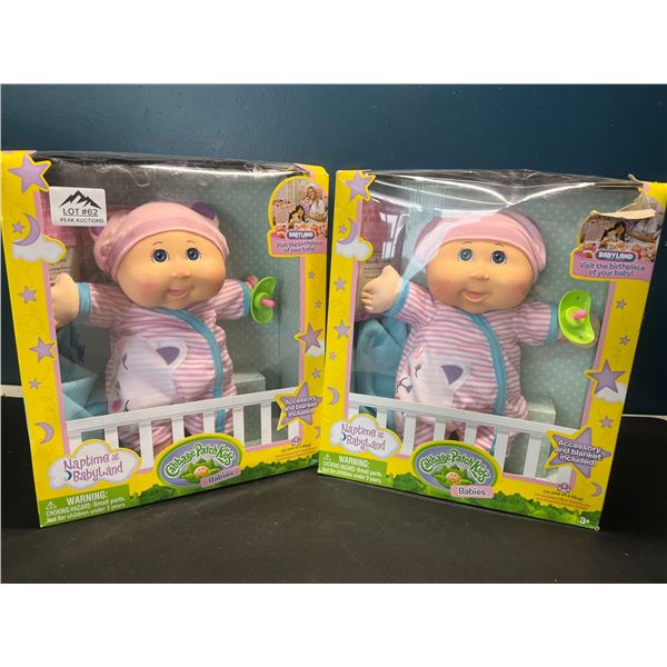Lot of 2 Cabbage Patch Kids Naptime at Babyland Baby Dolls