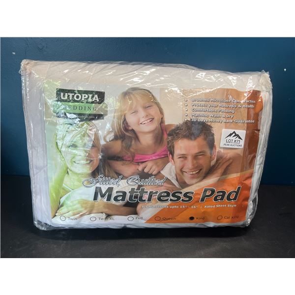 Lot of 1 Utopia Bedding Fitted Quilted Mattress Pad - King Size