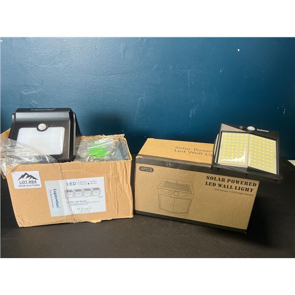 Lot of 2 Boxes of Solar Powered LED Motion Sensor Wall Lights - 4PCS per box/8 total