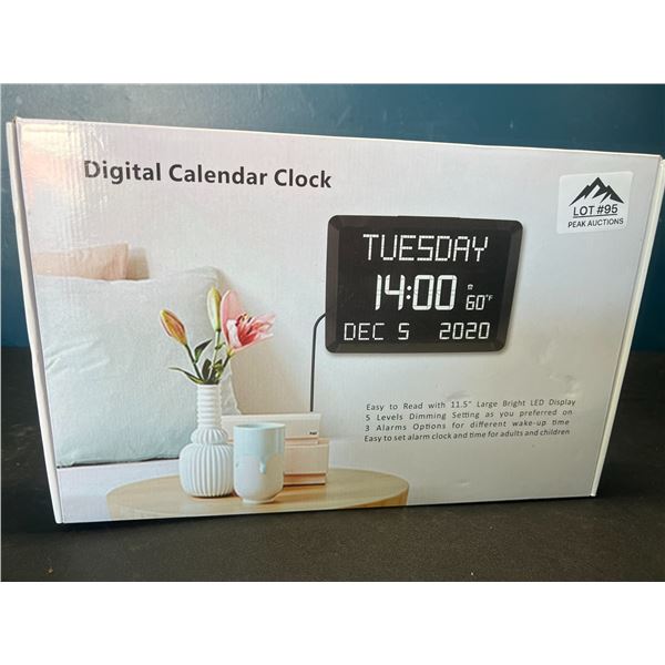 Lot of 1 Digital Calendar Clock - 11.5inch Large LED Display - "Dementia Clock" for Seniors