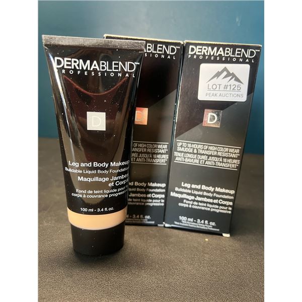 Lot of 2 Dermablend Leg & Body Makeup/Buildable Liquid Body Foundation