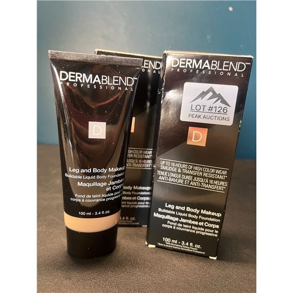 Lot of 2 Dermablend Leg & Body Makeup/Buildable Liquid Body Foundation