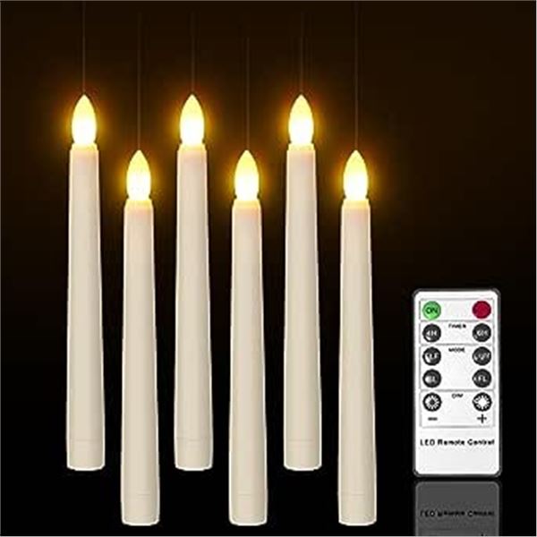 Lot of 2 Boxes of LED Battery-Operated Flameless Taper Candles w/ Remote Control - 6pcs per box