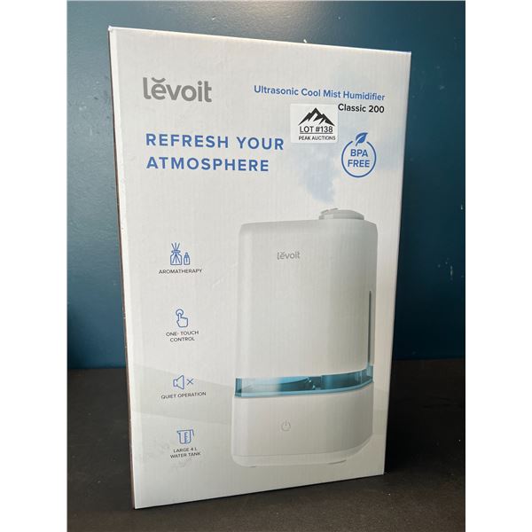 Lot of 1 Levoit Ultrasonic Top-Fill Cool Mist 2-in-1 Humidifier & Diffuser - Brand New!!