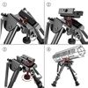 Image 4 : Lot of 1 Feyachi Carbon Fiber Tactical Rifle Bipod 6"-9" - Adjustable with Picatinny Adapter