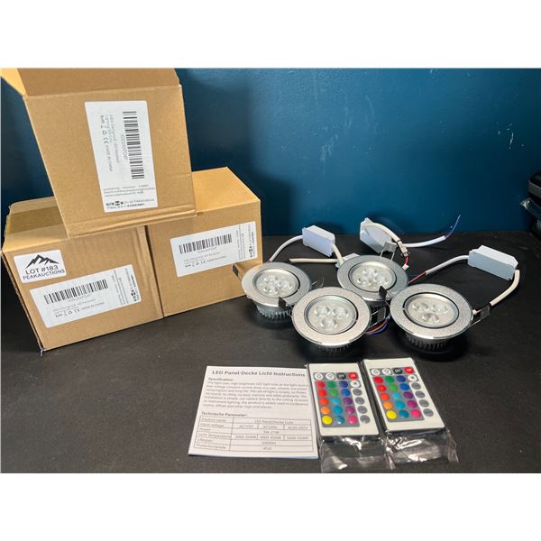 Lot of 3 Multi-Pack Boxes of LED Panel Recessed Color Changing Lights - 4lights per box/12 total