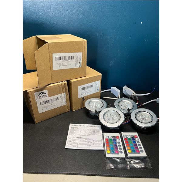 Lot of 3 Multi-Pack Boxes of LED Panel Recessed Color Changing Lights - 4lights per box/12 total