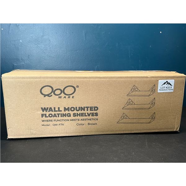 Lot of 1 Box of Wall Mounted Floating Shelves - 3PCS - Brown