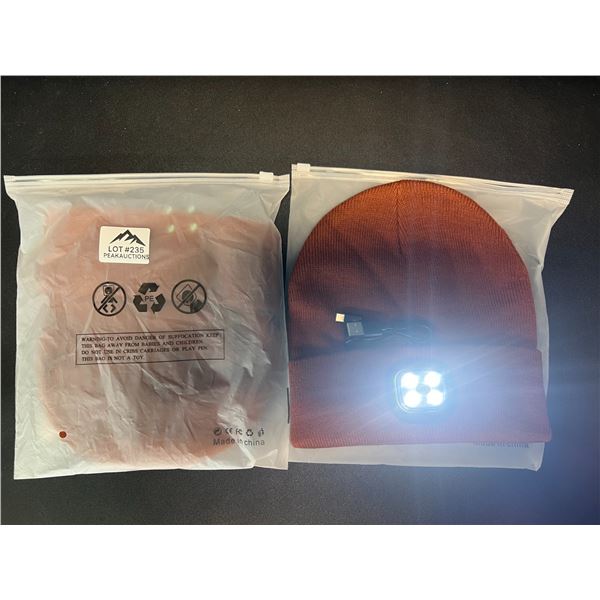 Lot of 2 LED Rechargeable Beanies/Toques