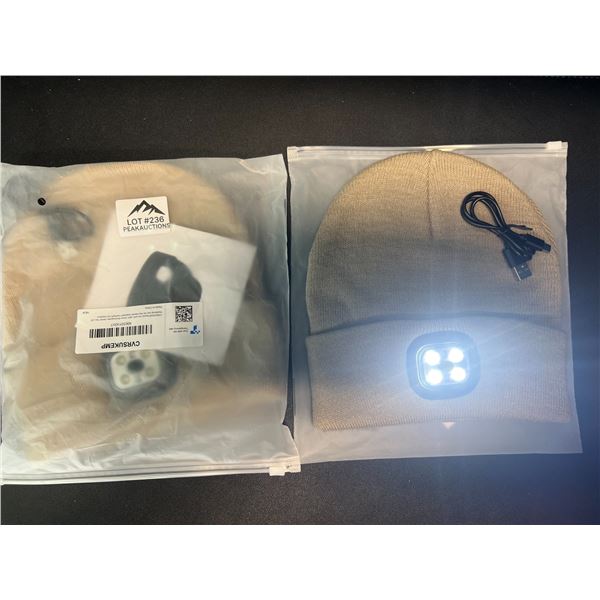 Lot of 2 LED Rechargeable Beanies/Toques