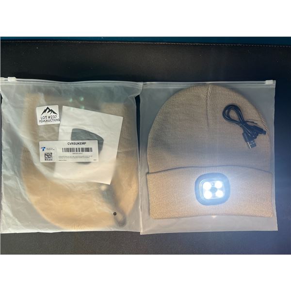 Lot of 2 LED Rechargeable Beanies/Toques