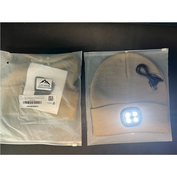Lot of 2 LED Rechargeable Beanies/Toques