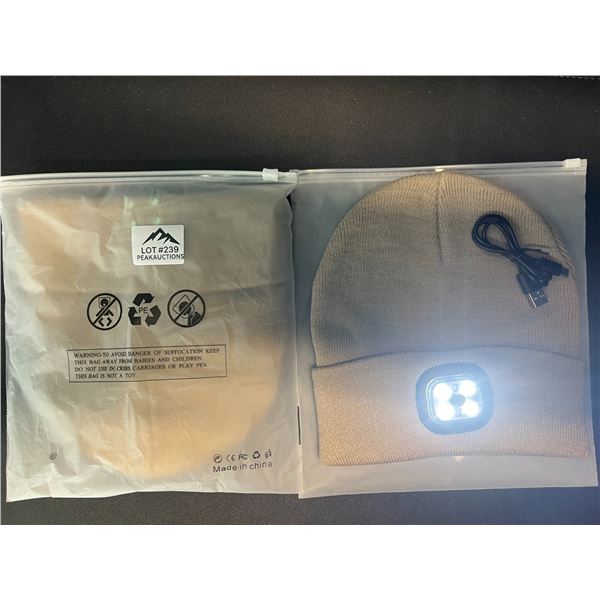 Lot of 2 LED Rechargeable Beanies/Toques