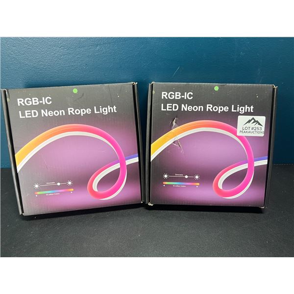 Lot of 2 RGB-IC LED Neon Rope Light Kits