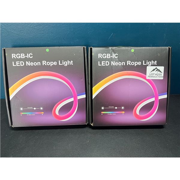 Lot of 2 RGB-IC LED Neon Rope Light Kits
