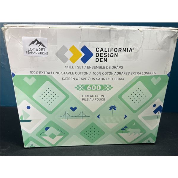 Lot of 1 California Design Den 600 Thread Count Sheet Set - Twin XL - Blue