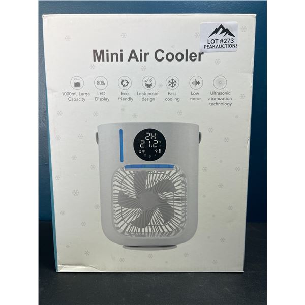 Lot of 1 Mini Air Cooler - Type-C - LED Display, 1000mL tank w/ Misting