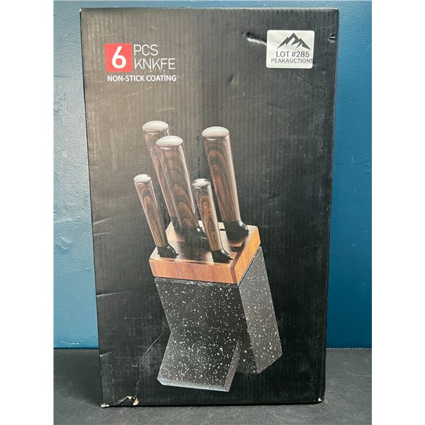 Lot of 1 6PC Kitchen Knife Block Set