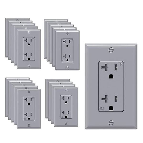Lot of 1 Box of 20-Amp Wall Outlets - 20Pack of Outlets!