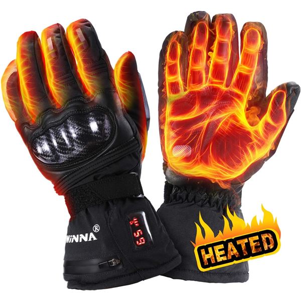 Lot of 1 Winna Professional Heated Gloves with Carbon Fiber Reinforcements! - Size Large