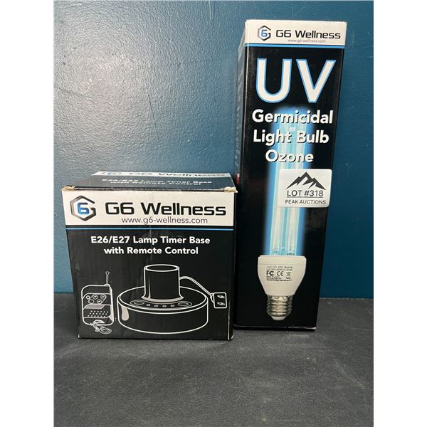 Lot of 1 Ozone Bulb with Lamp Timer Base and Remote