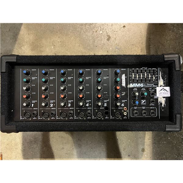 Lot of 1 MM6 6 Channel Powered Mixer - USED